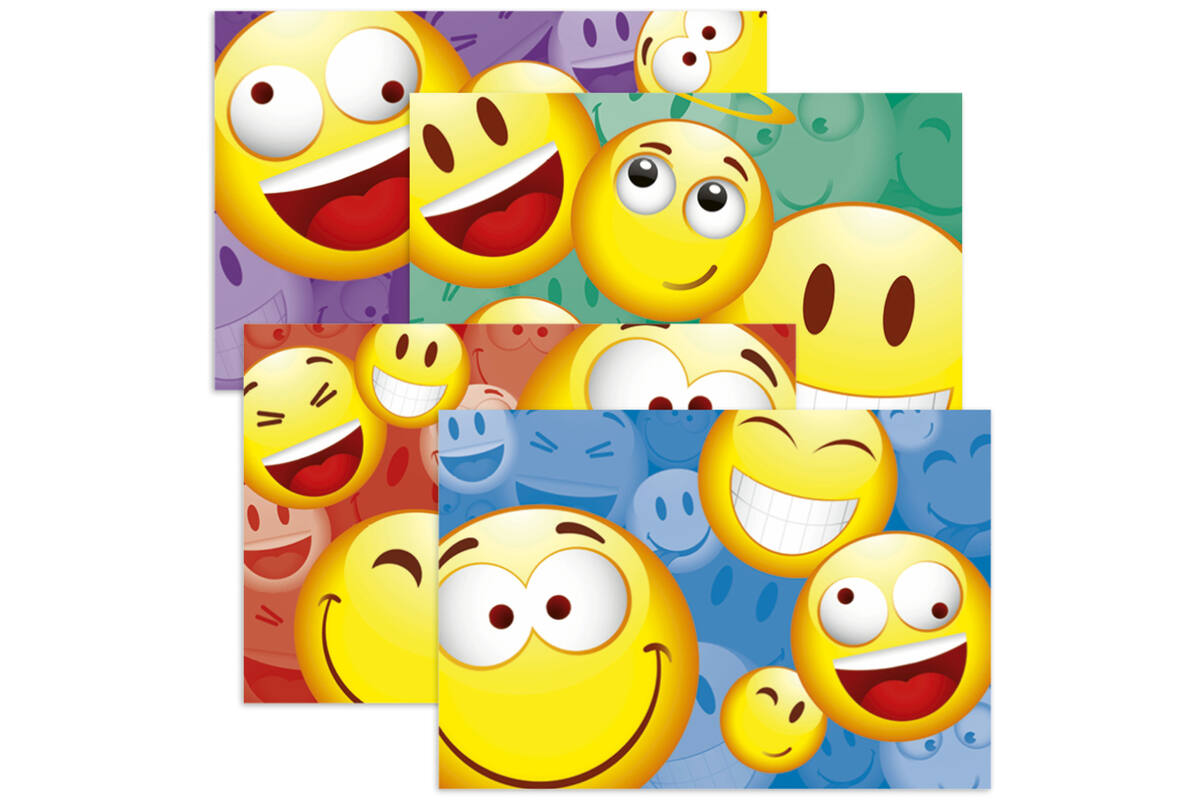 Miniposters 1074 Smileys, 4 motieven, 20 stuks