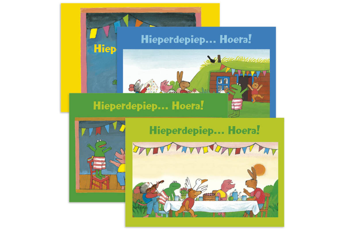 Miniposter 1114 kikker 4 motieven, 20 stuks