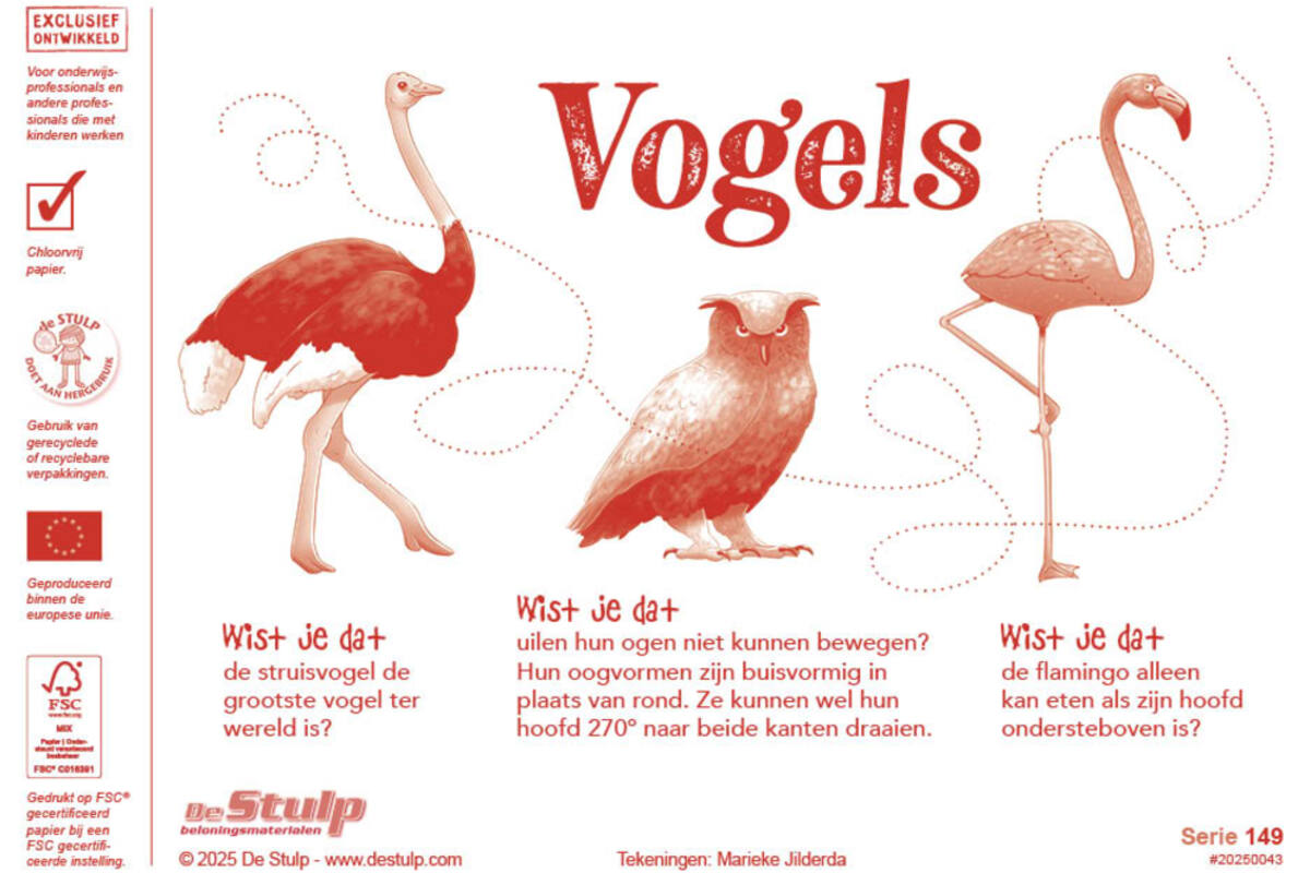 Beloningsstickers 149 Vogels 36 motieven, 720 stuks