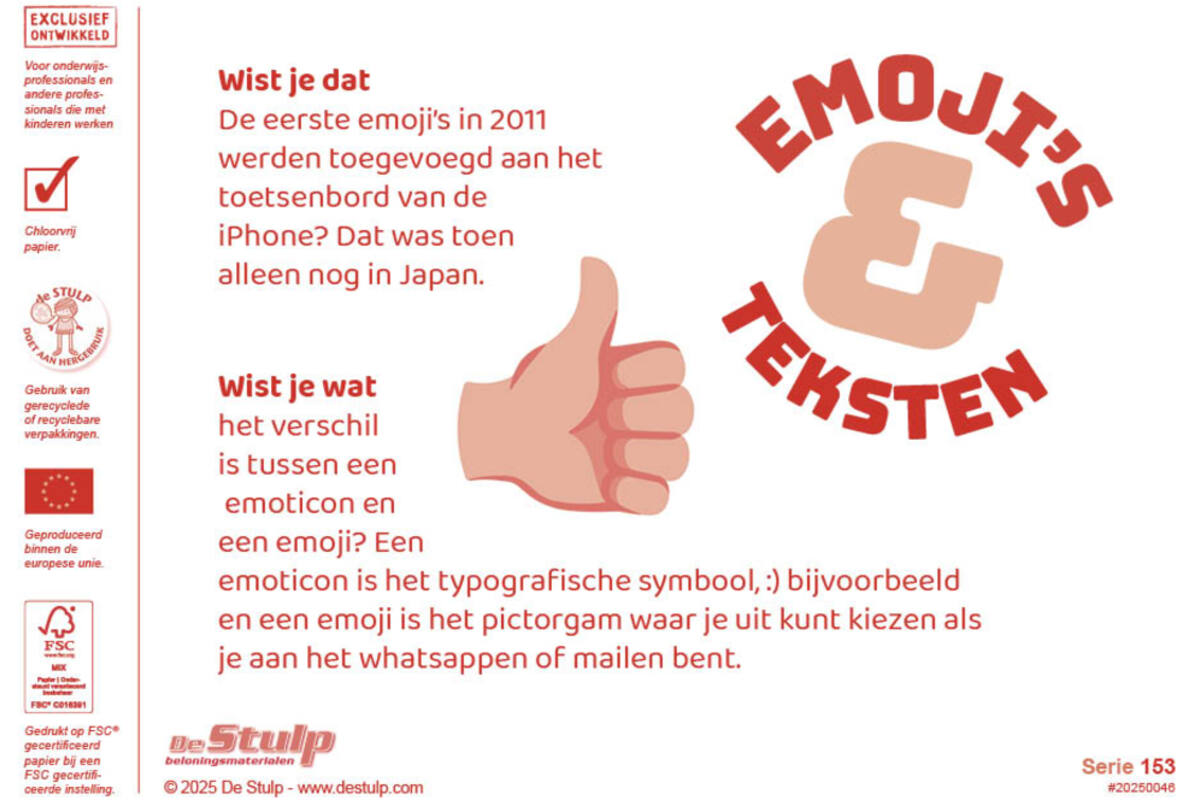 Beloningsstickers 153 Emoji aanmoedigingsteksten 36 motieven, 720 stuks