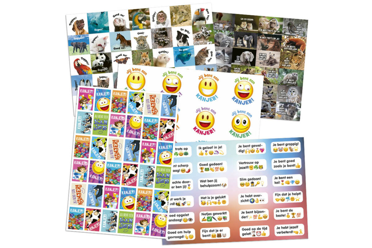 Beloningsstickers snelbestelpakket Teksten  8002, 150-225 motieven, 4000 st.