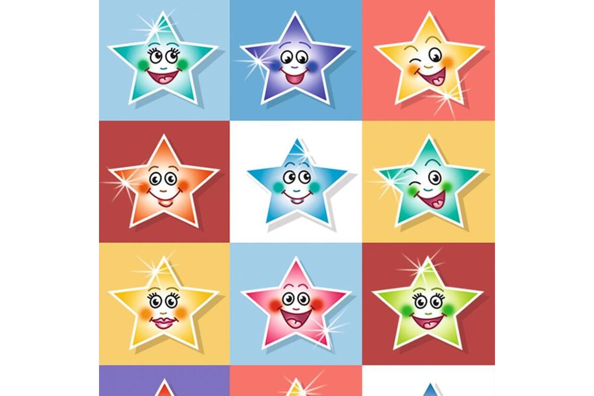 Beloningsstickers Lachende sterren 045, 48 motieven, 960 stickers