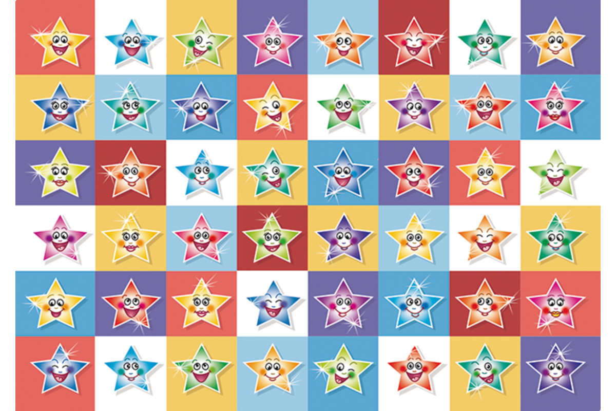 Beloningsstickers Lachende sterren 045, 48 motieven, 960 stickers
