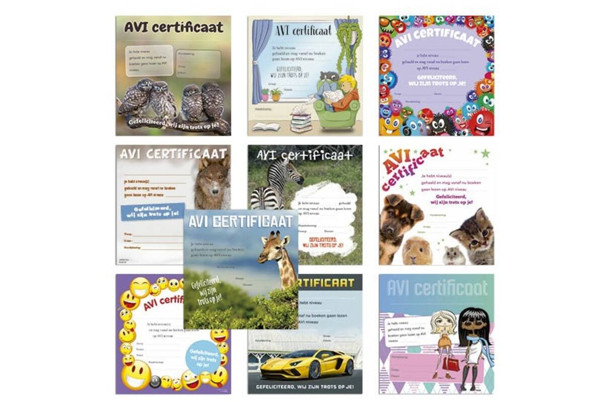 AVI certificaten Klassepakket 2490 10 motieven, 50 stuks