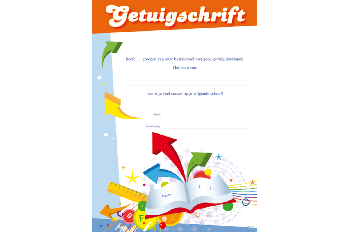 Getuigschrift Schoolspullen 1 motief, 10 stuks
