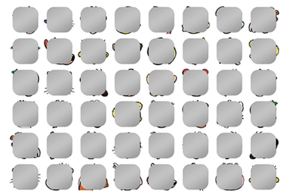 Krasstickers Vrolijke dierenkop 551 48 motieven, 720 stuks