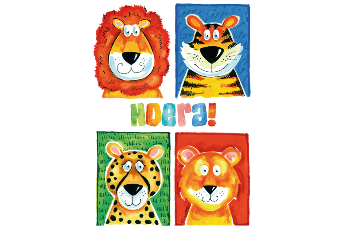 Miniposters Fantasie dieren 1027 4 motieven, 20 stuks
