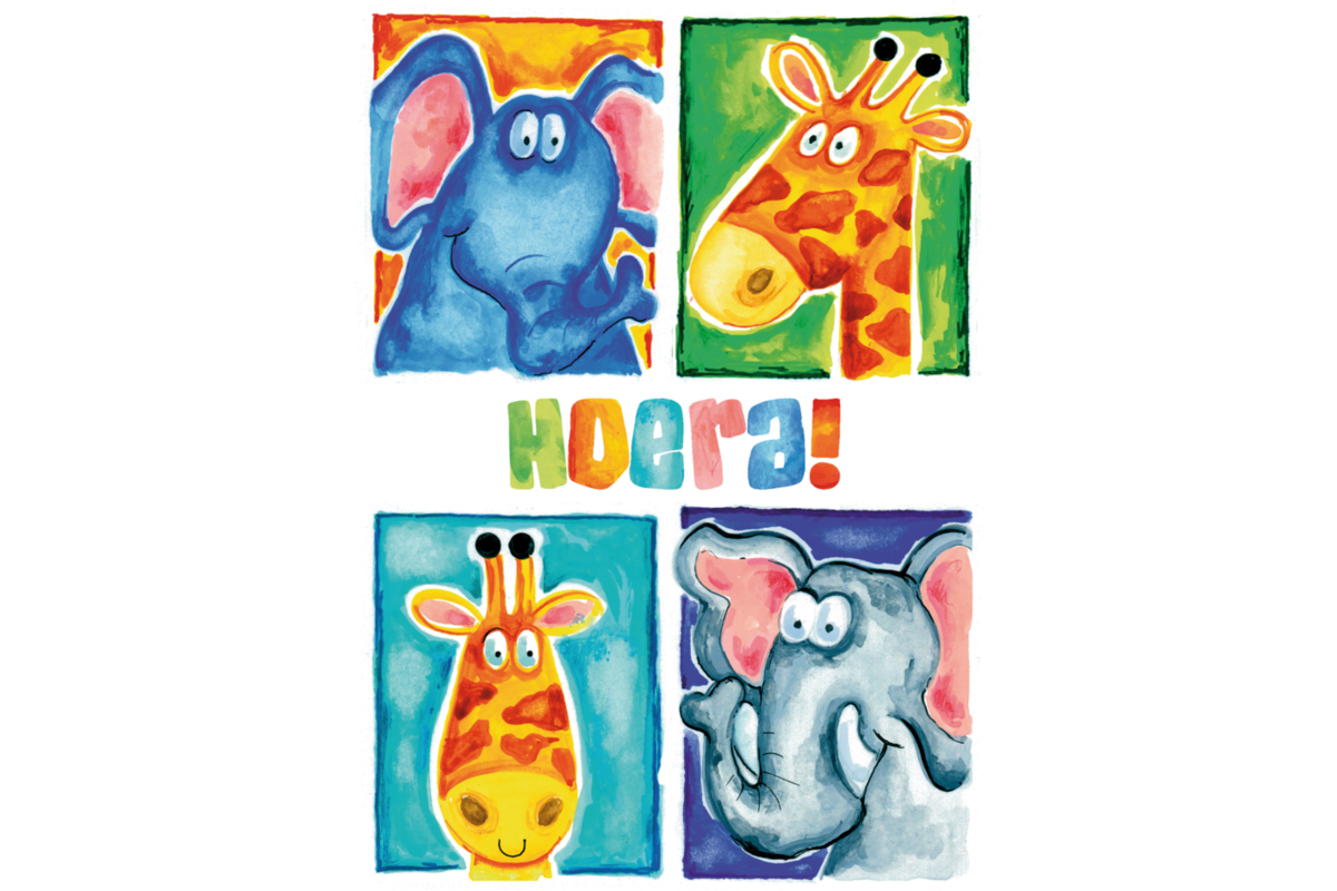Miniposters Fantasie dieren 1027 4 motieven, 20 stuks