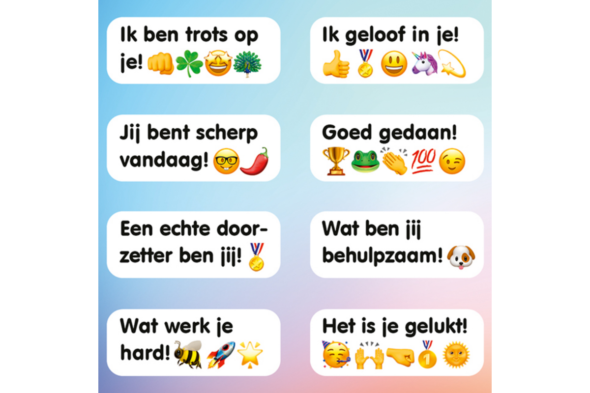 Beloningsstickers 483 complimenten, 24 motieven, 480 stuks