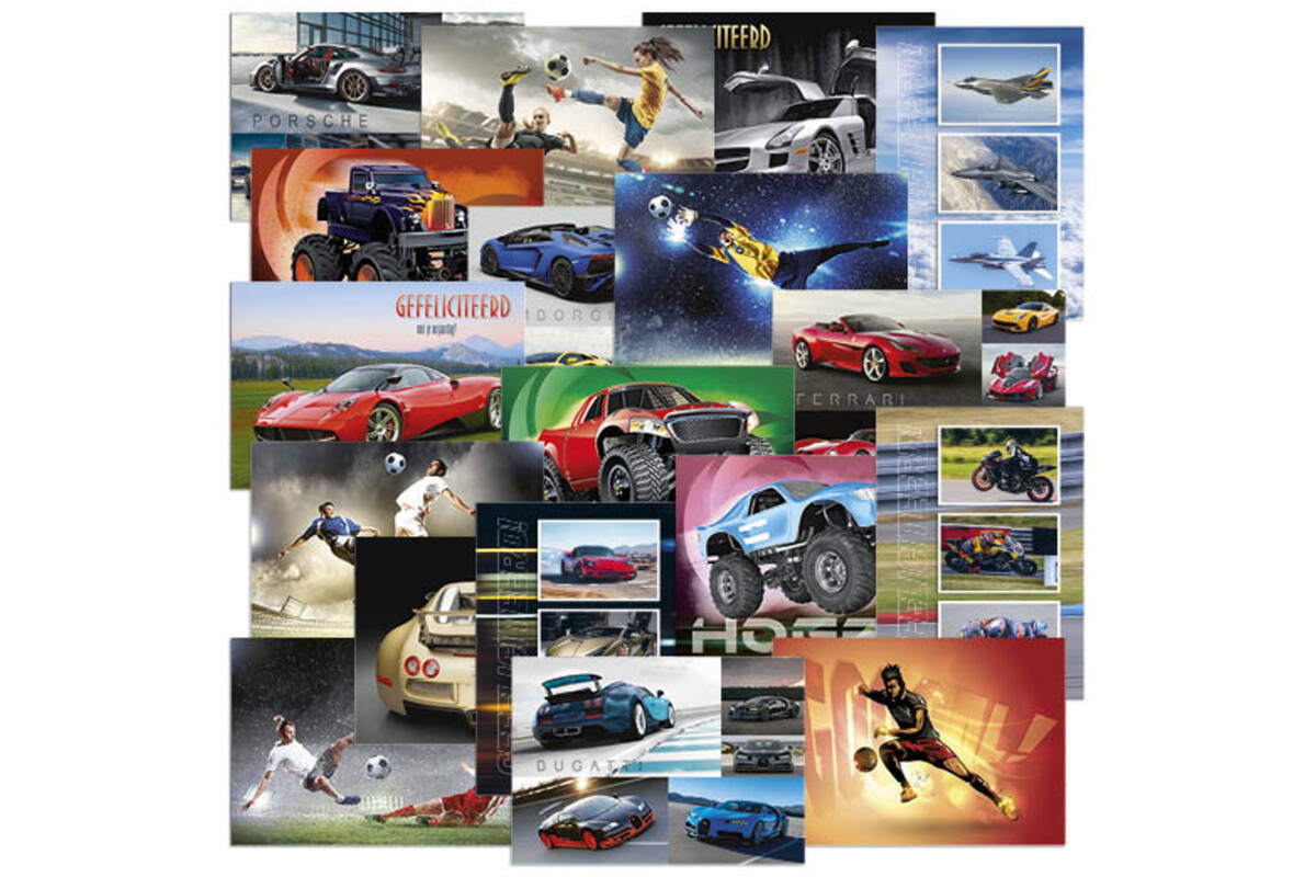 Miniposters Voertuigen/sport Mix 1104, 18 motieven, 18 stuks