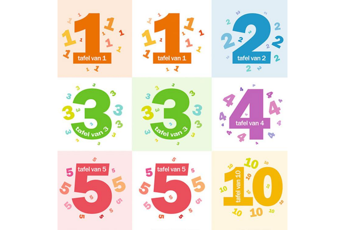 Beloningsstickers tafel 1-5 + 10, 240 stickers
