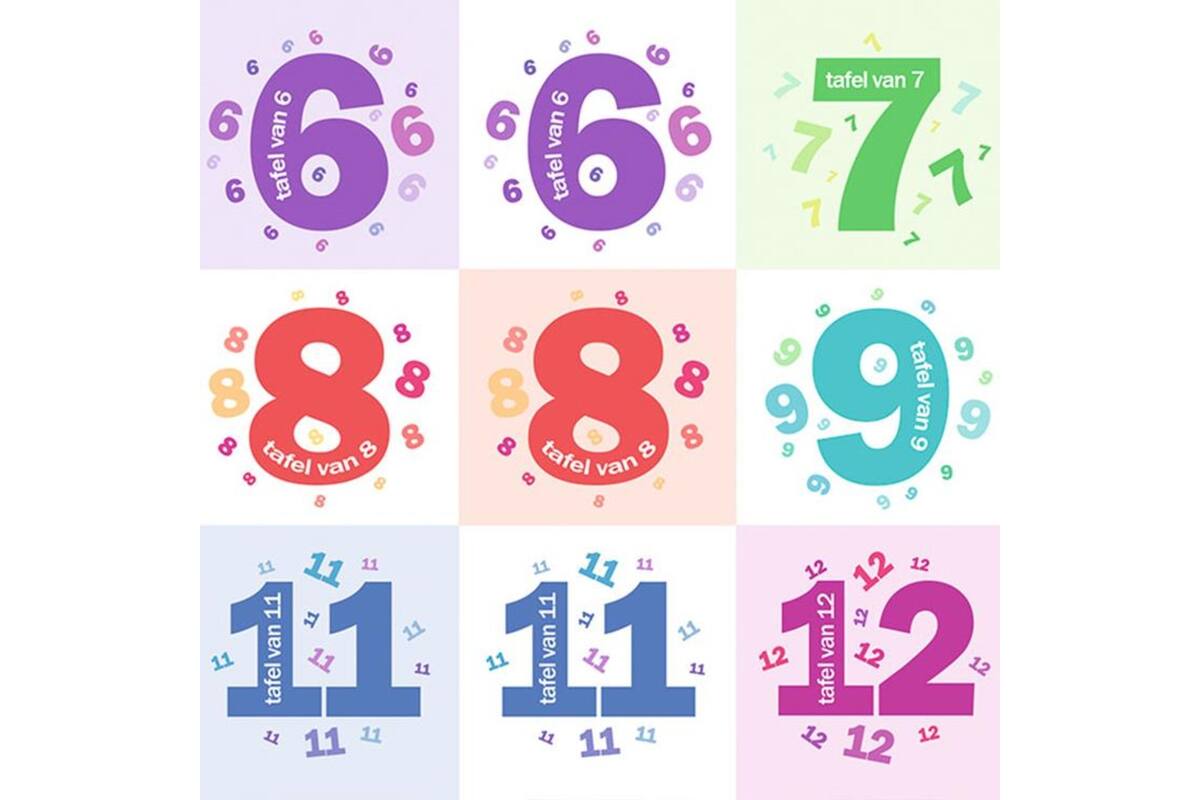 Beloningsstickers tafel 6-9 + 11-12