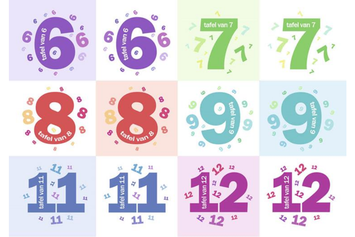 Beloningsstickers tafel 6-9 + 11-12