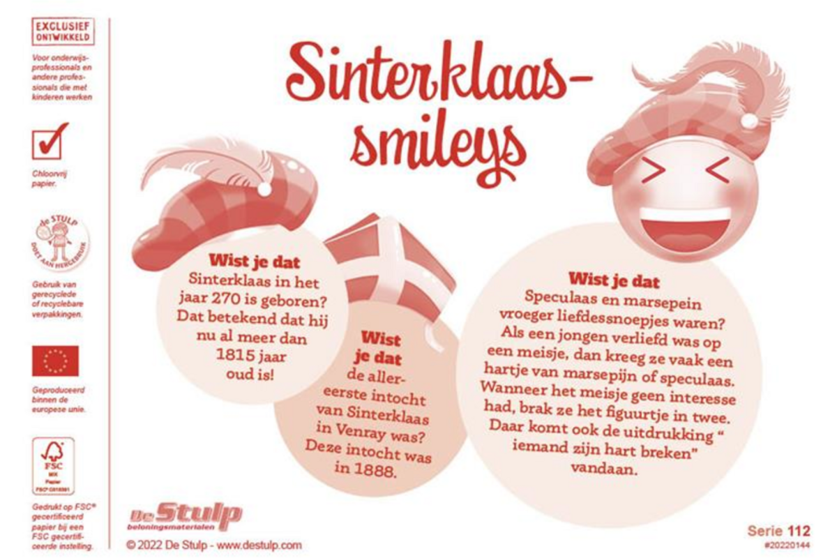 Beloningsstickers 112 Sinterklaas smileys 48 motieven, 960 stickers