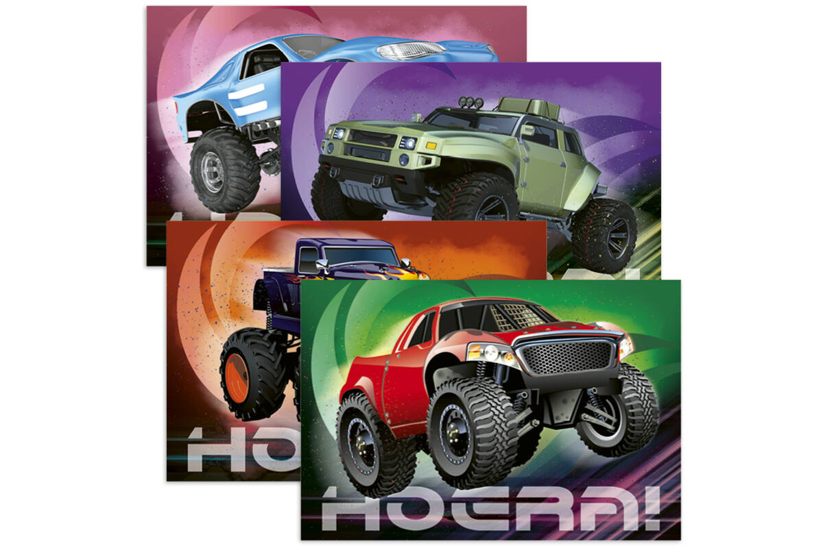 Miniposter 1085 Stoere trucks 4 motieven, 20 stuks