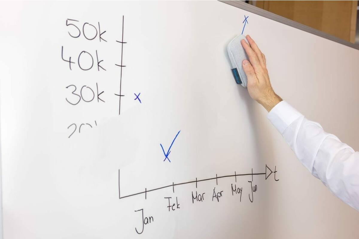 Whiteboardwisser spons microvezel licht grijs