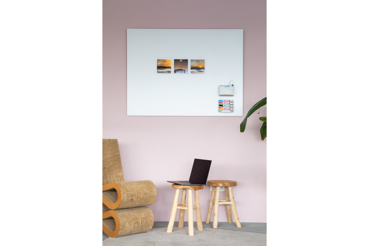 Glasbord Legamaster mat 90 x 120 cm Warm Grey (rechte hoek)