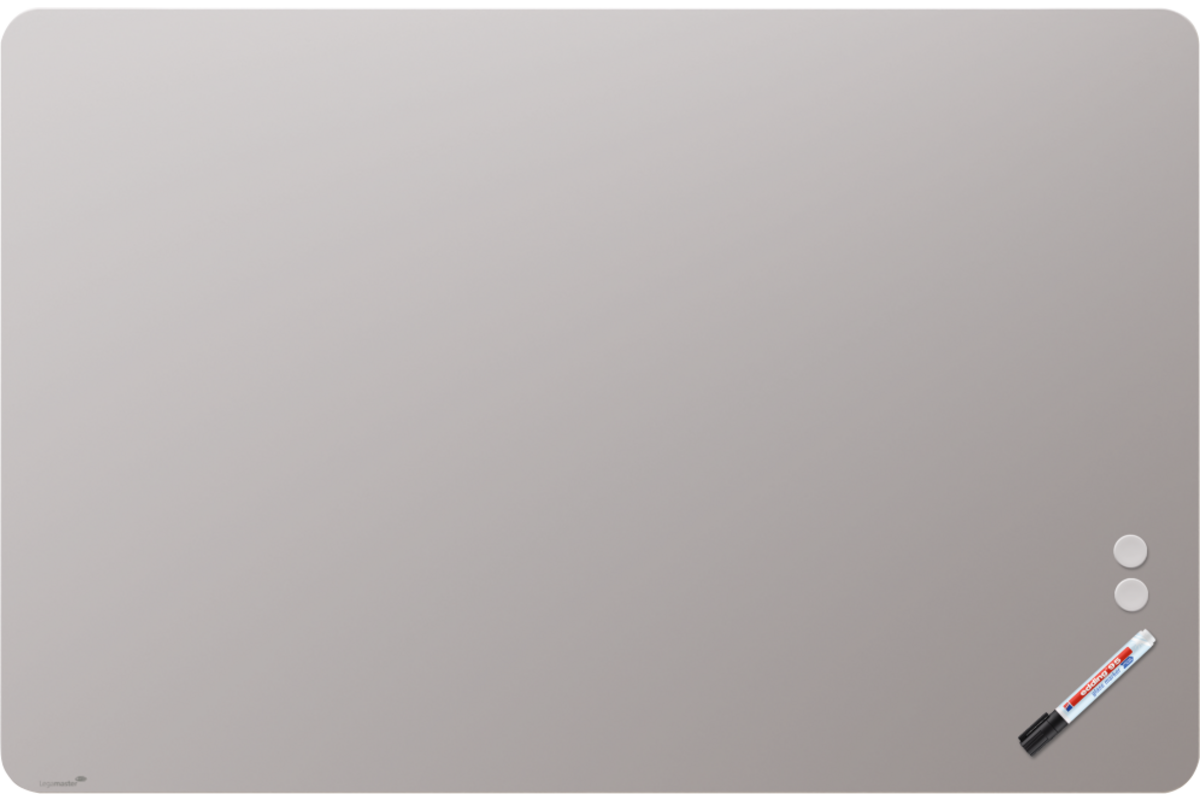 Glasbord Legamaster mat 100 x 150 cm Warm Grey (ronde hoek)