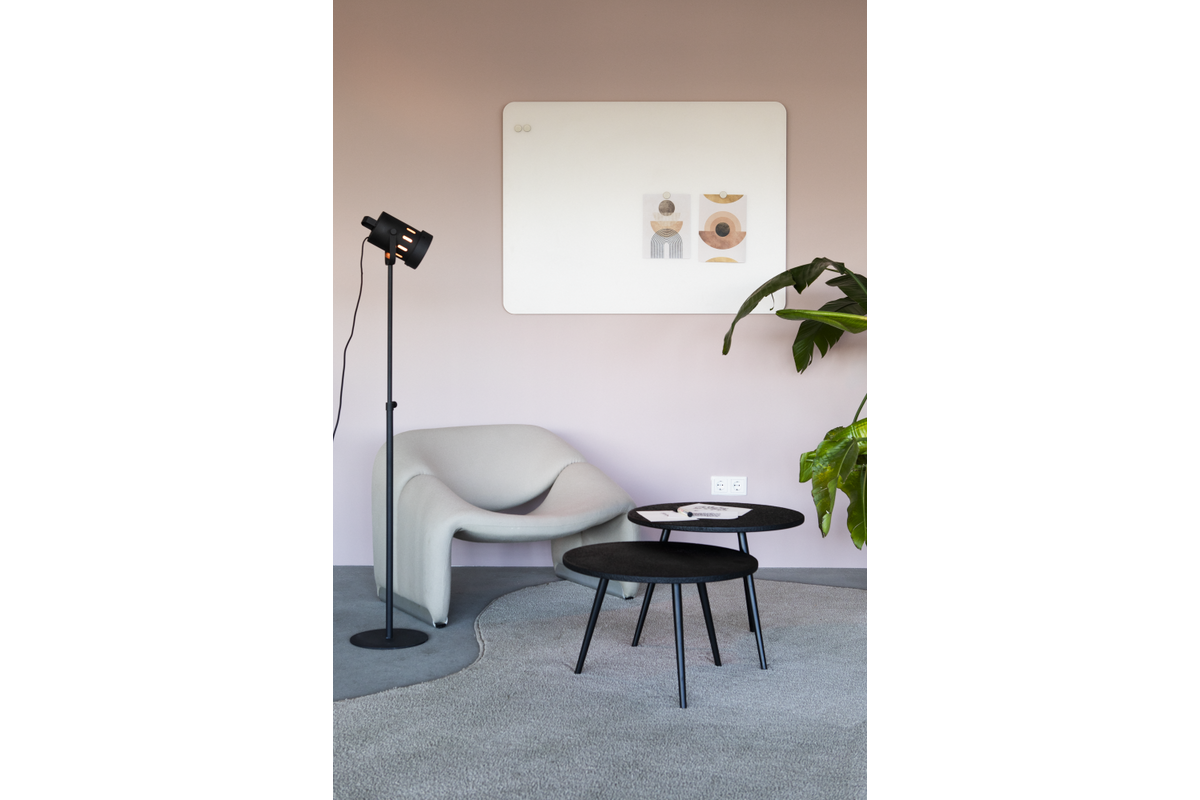 Glasbord Legamaster mat 100 x 150 cm Warm Grey (ronde hoek)
