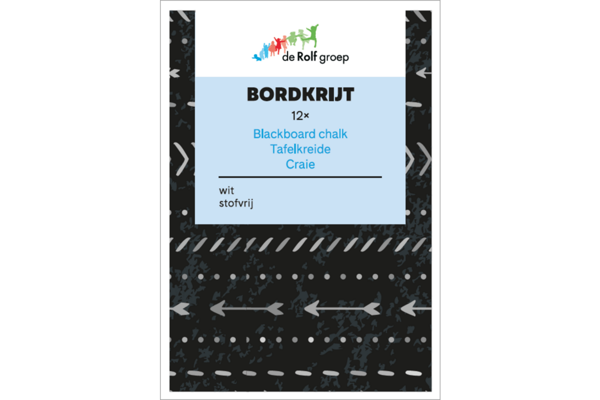 Bordkrijt wit stofvrij, 12 stuks