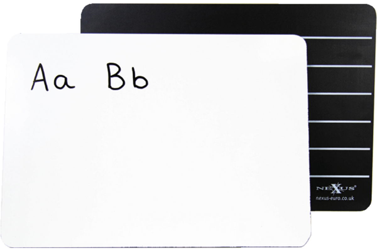 Schrijf/wisbord whiteboard en krijtbord A4, 10 stuks