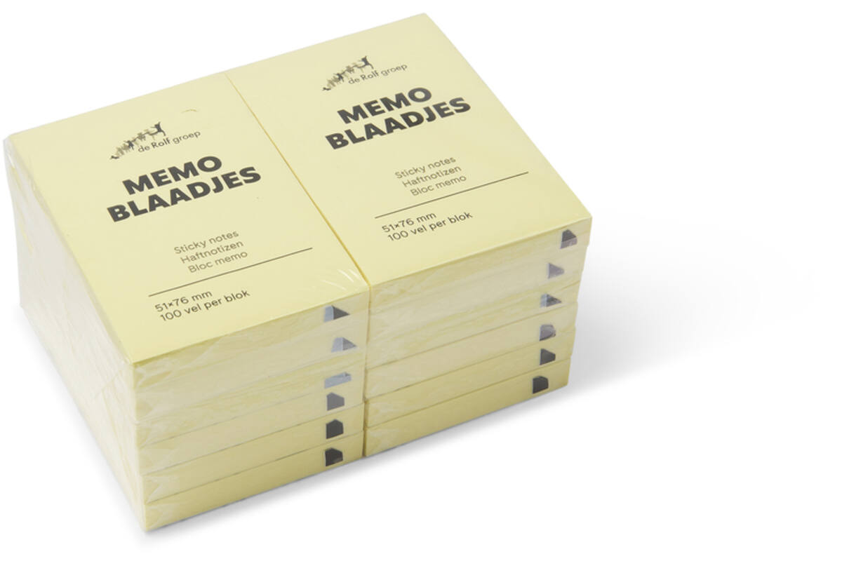 Memo notitieblaadjes 51 x  76 mm 12 stuks