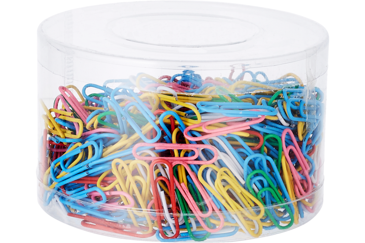 Paperclip gekleurd, 500 stuks ass.