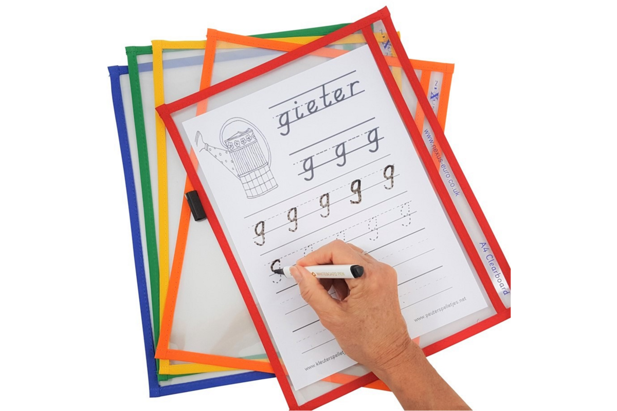 Insteekhoes/wisbord assorti A4, 10 stuks