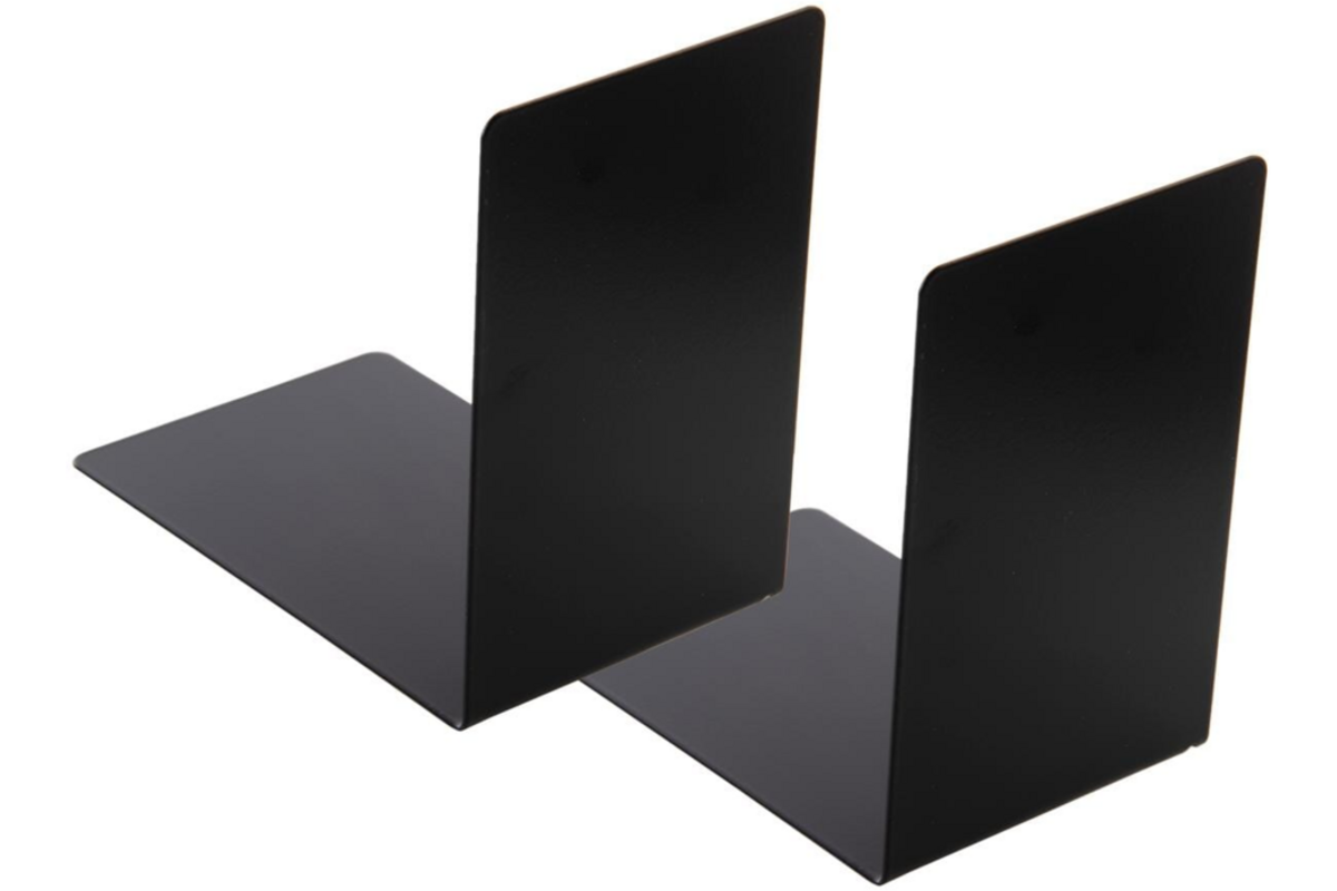 Boekensteun metaal 90 x 140 x 140 mm zwart, per set