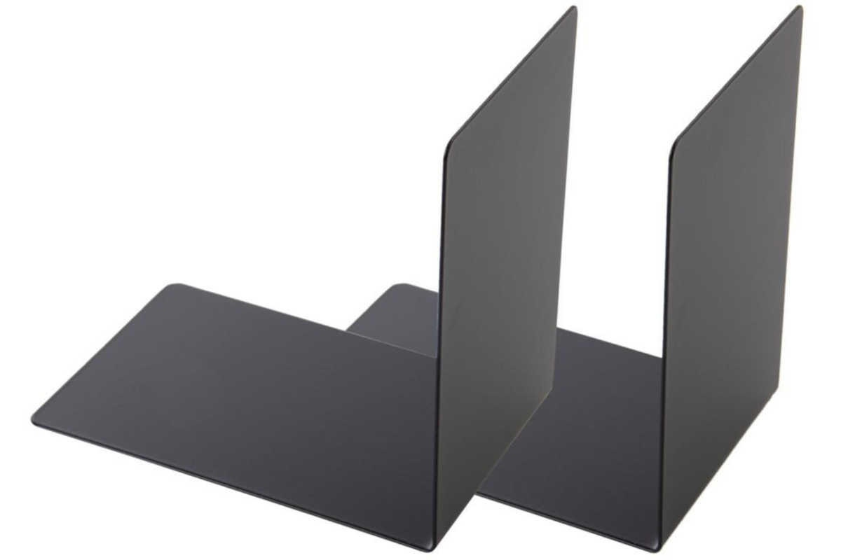 Boekensteun metaal 90 x 140 x 140 mm zwart, per set