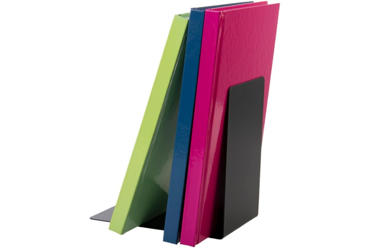 Boekensteun metaal 90 x 140 x 140 mm zwart, per set