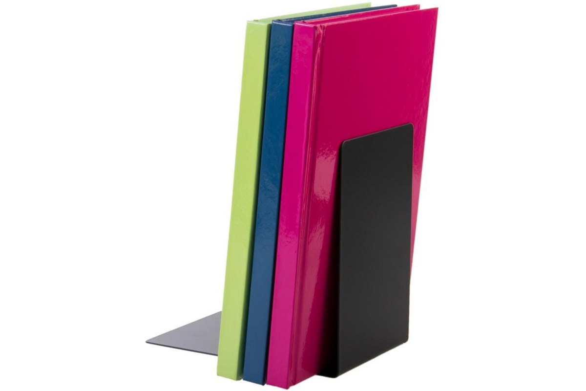 Boekensteun metaal 90 x 140 x 140 mm zwart, per set