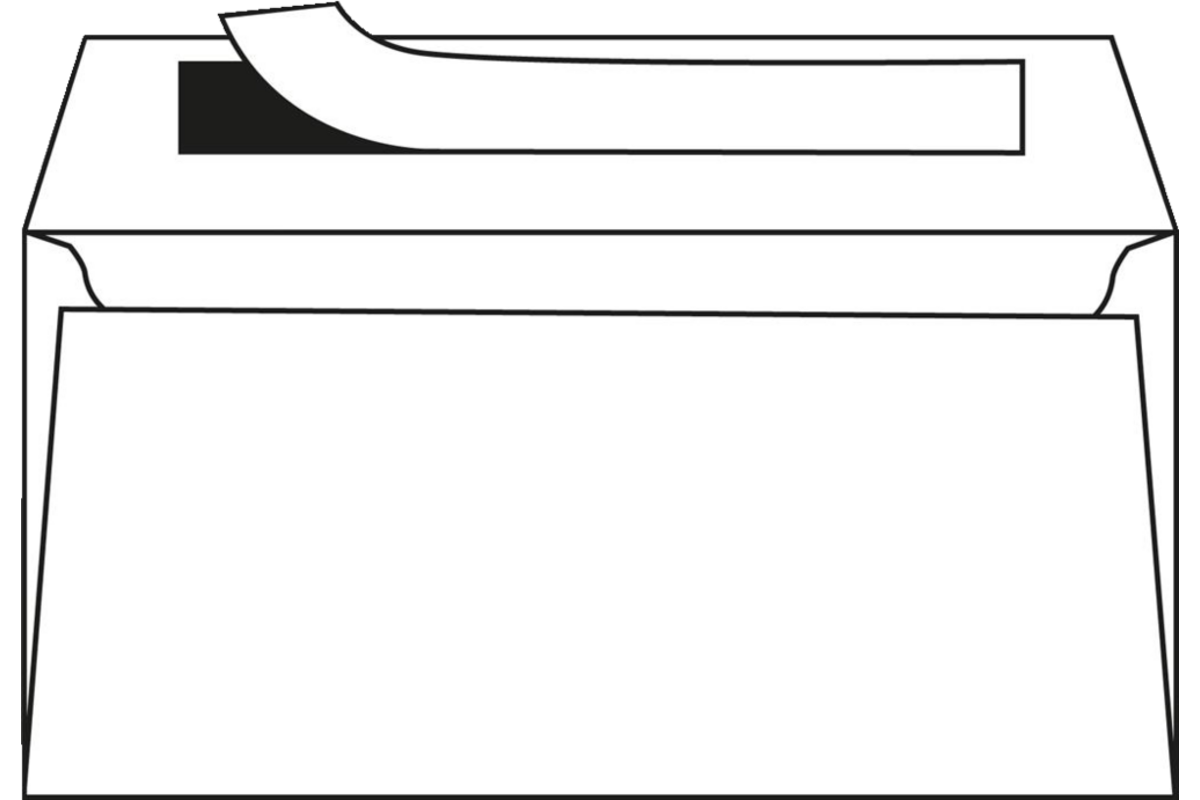 Enveloppen 114 x 229 mm, 80g/m² striplock, 500 stuks