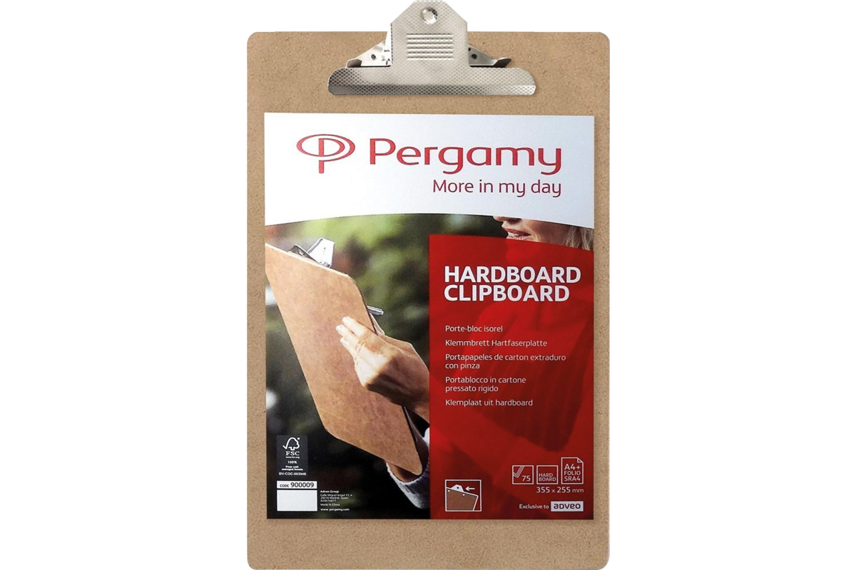 Klemplaat A4 bruin, hardboard
