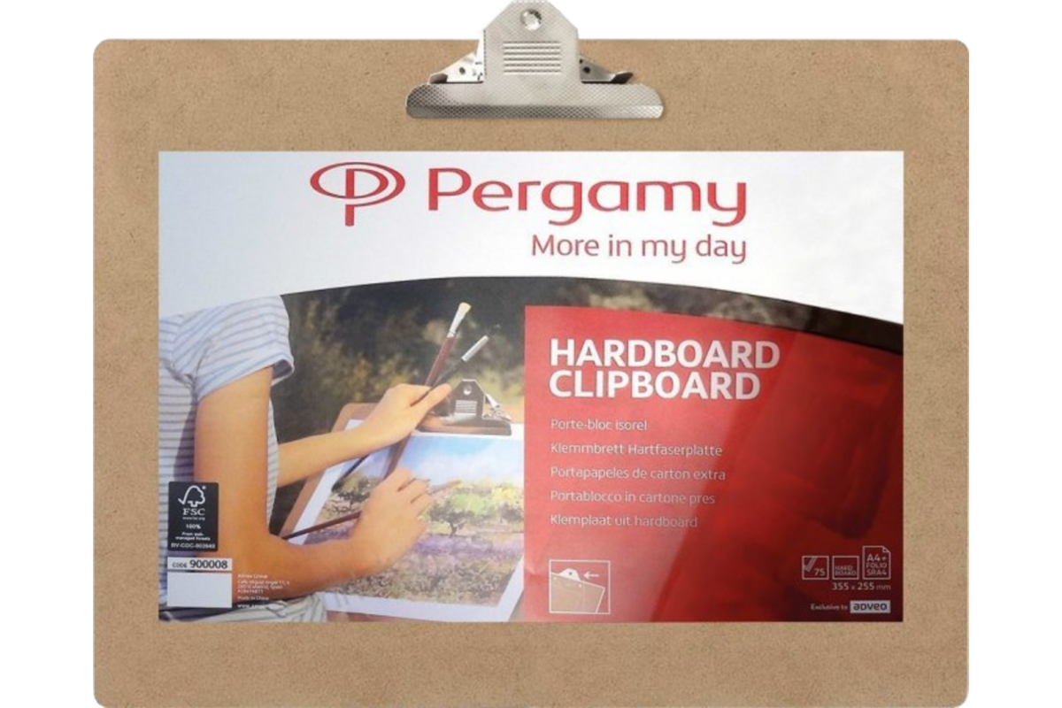 Klemplaat A3 bruin, hardboard