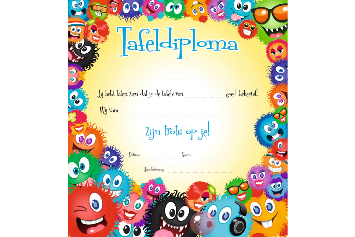 Tafeldiploma furries, 25 stuks