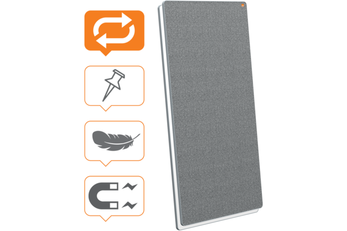 Whiteboard/memobord Nobo Move&Meet afneembaar en draagbaar 180x90cm grijs frame