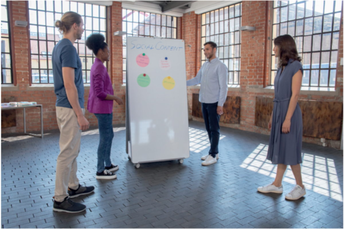 Whiteboard/memobord Nobo Move&Meet afneembaar en draagbaar 180x90cm grijs frame