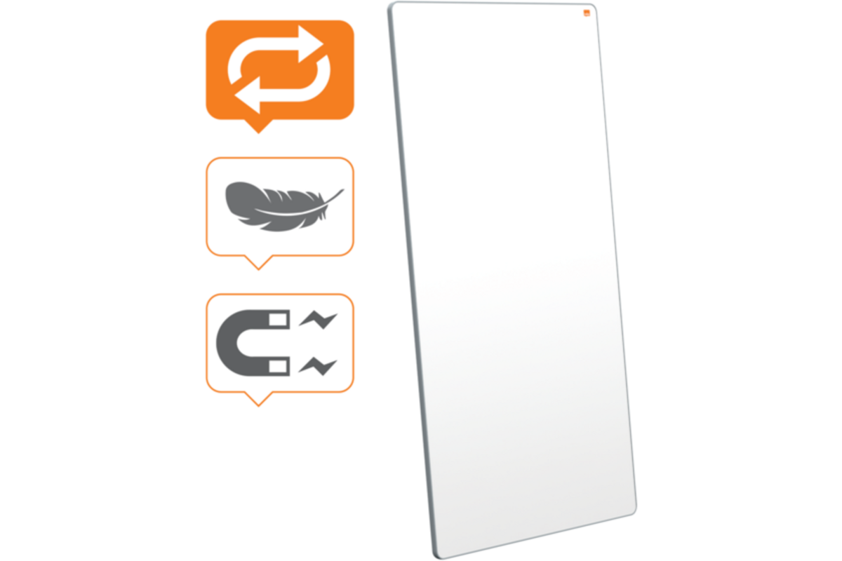 Whiteboard Nobo Move&Meet afneembaar en draagbaar 180x90cm grijs frame