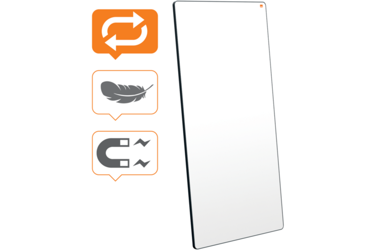 Whiteboard Nobo Move&Meet afneembaar en draagbaar 180x90cm zwart frame