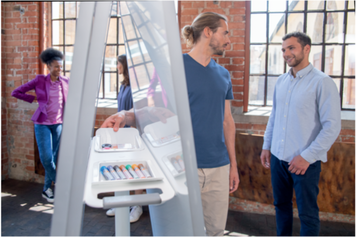Whiteboard Nobo Move&Meet basis set afneembaar en draagbaar whiteboard/memobord grijs