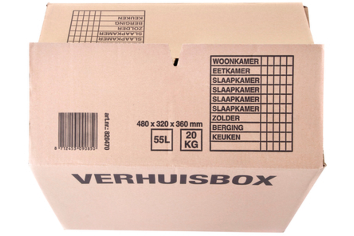 Verhuisdoos IEZZY | 480x320x360 mm | bruin | 25 stuks
