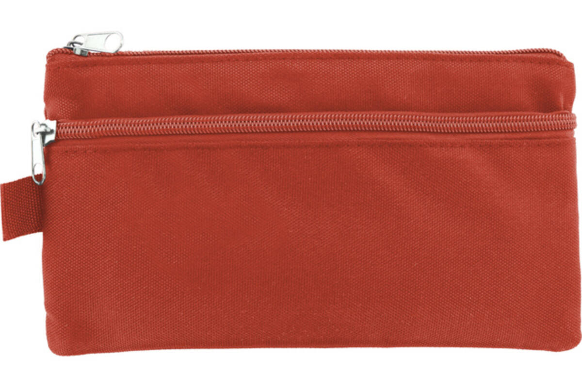 Schooletui plat 21 x 11 cm rood