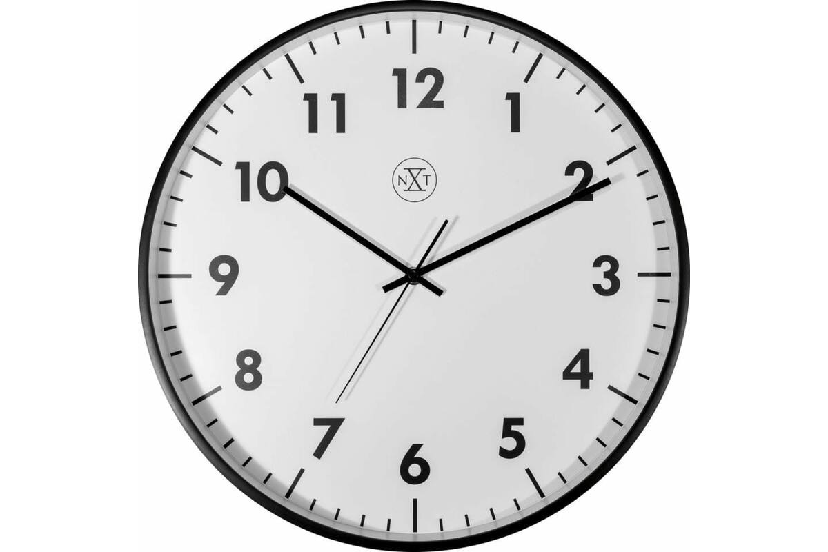 Wandklok 40 cm kunststof zwart