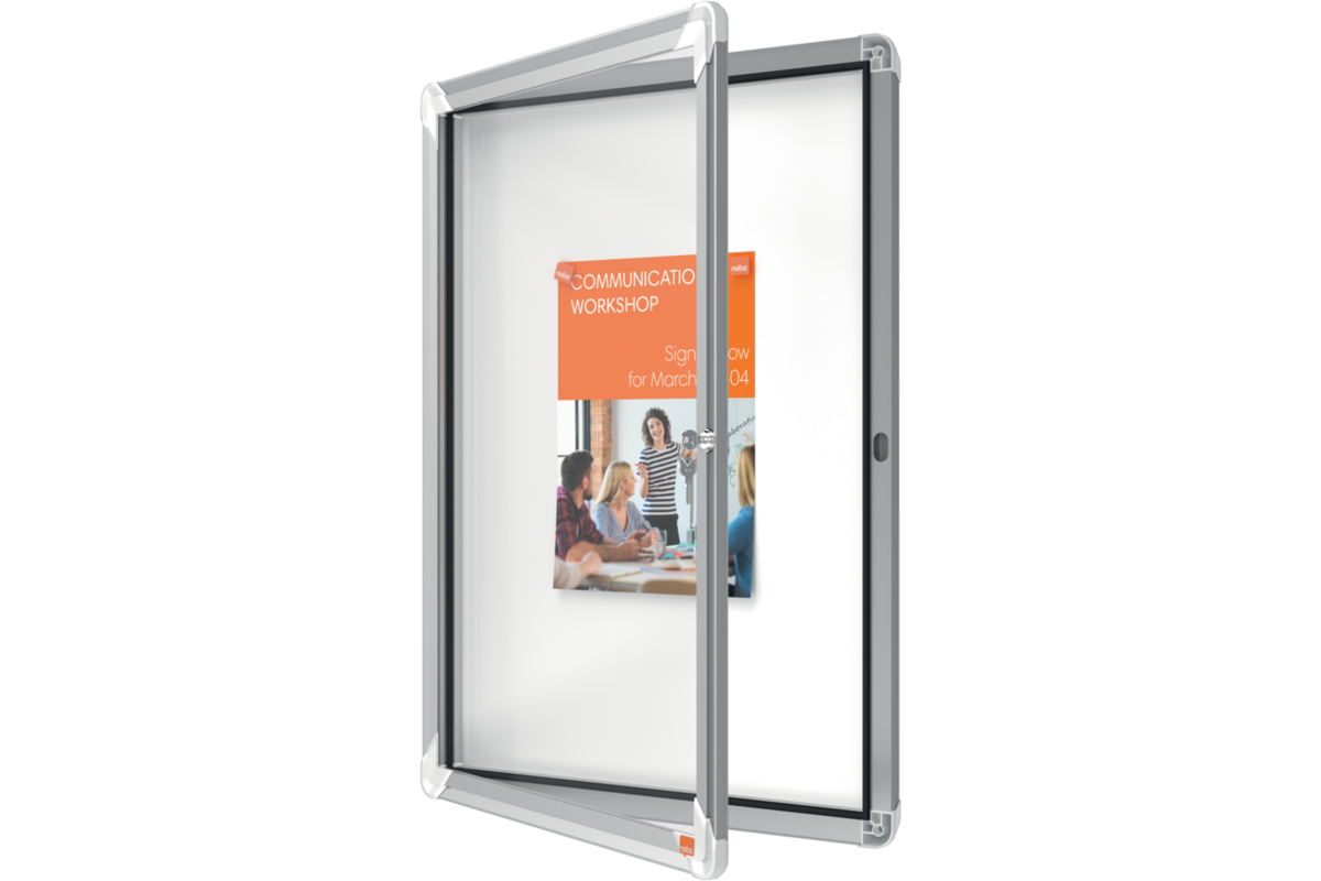 Binnenvitrine Nobo draaideur met slot 4 x A4
