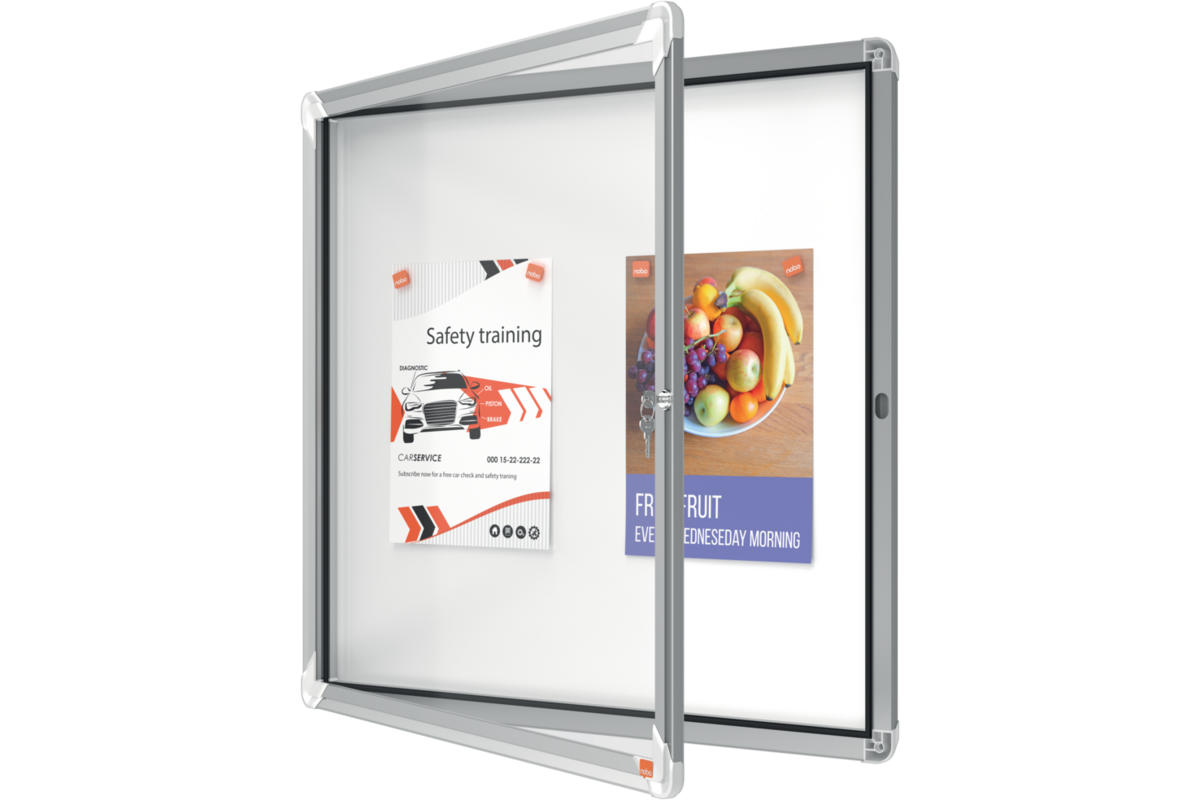 Binnenvitrine Nobo draaideur met slot 6 x A4