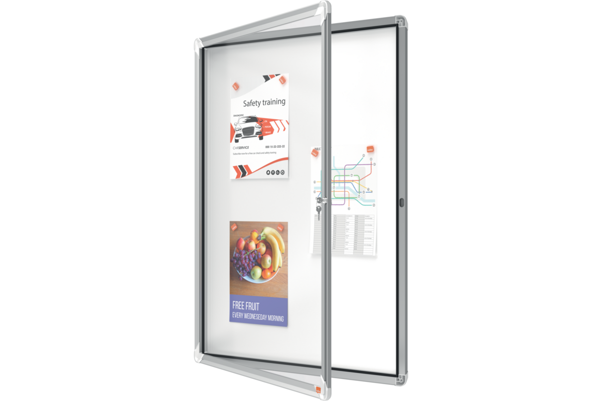 Binnenvitrine Nobo draaideur met slot 9 x A4