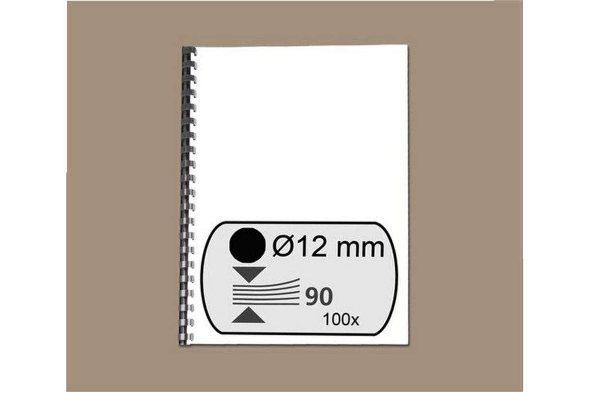 Bindrug zwart 12 mm, 100 stuks