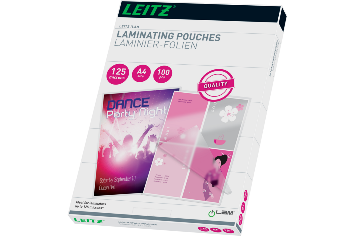 Lamineerhoes/plasticifeerhoes Leitz A4, 125 micron,100 stuks