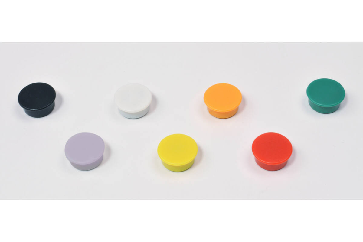 Magneet assorti 20 mm rond, 10 stuks